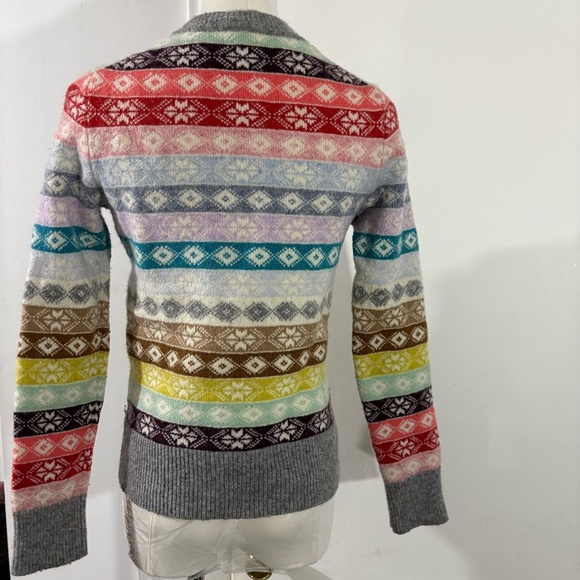Gap Women's S Fair Isle Striped Pullover Sweater Multi-Color Lambs Wool Blend - Picture 2 of 10